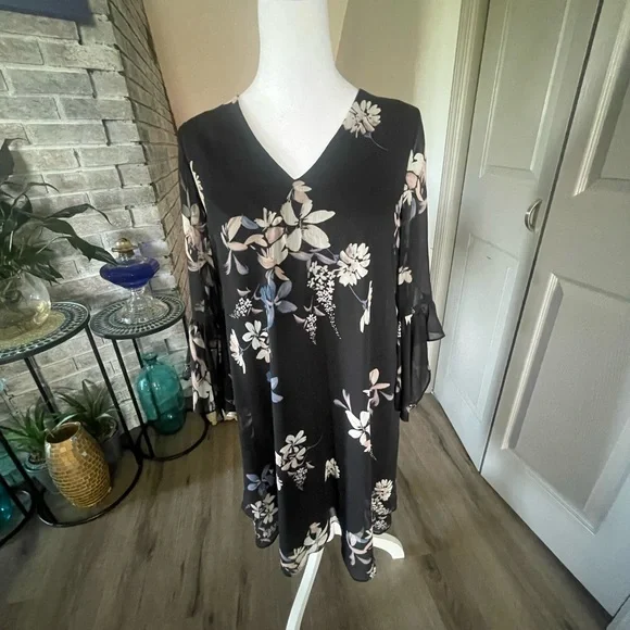 Calvin Klein Black Floral Women's Dress - Picture 5 of 9